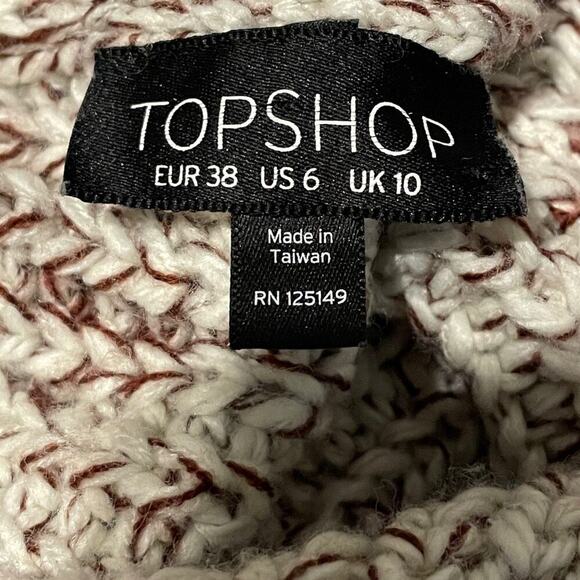 Topshop Tweedy Envelope Neck Sweater Sz 6 - Picture 6 of 11
